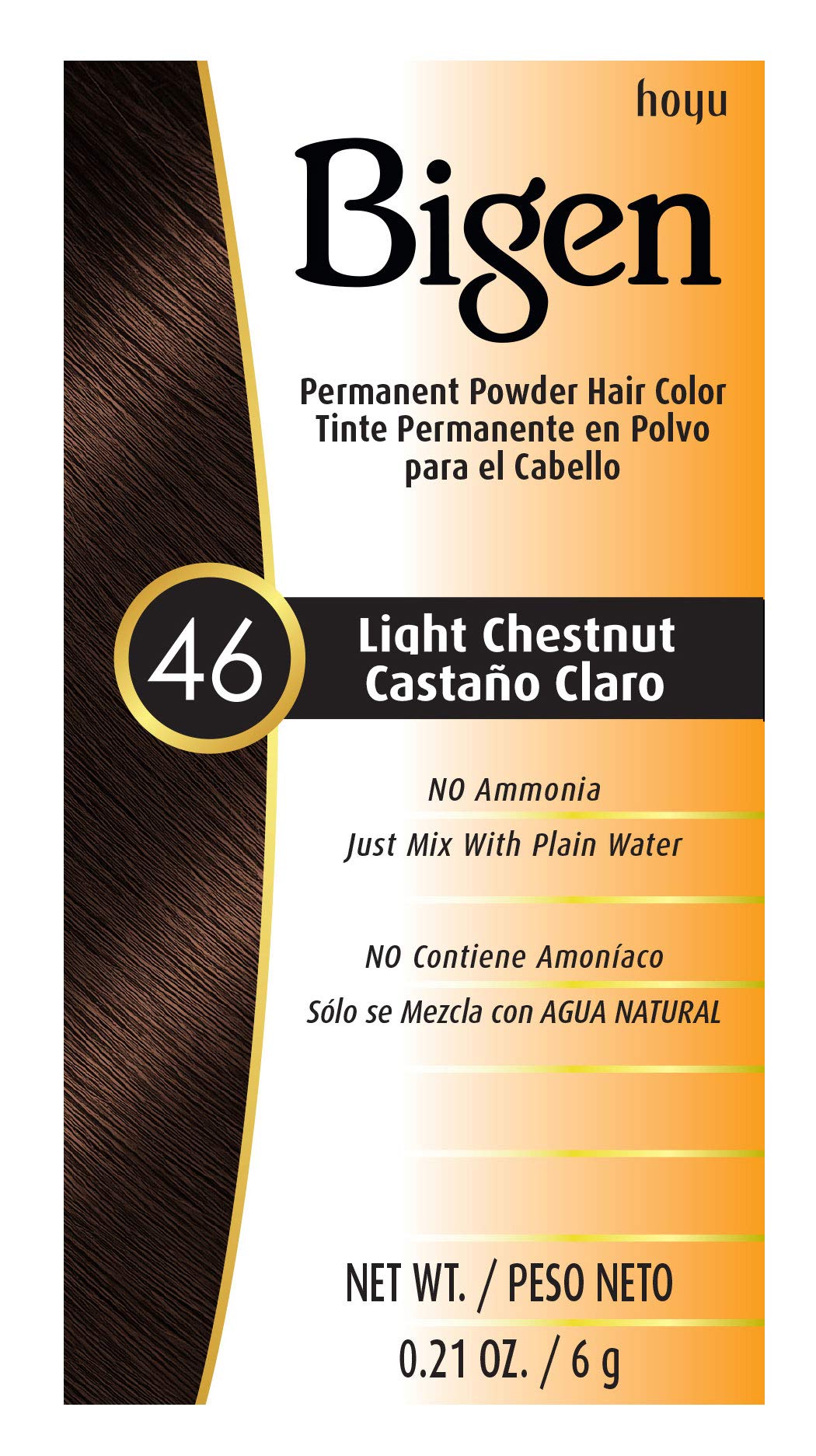 Amazon.com : Bigen Powder Hair Color #46 Light Chestnut 0.21oz (3